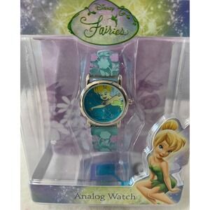 Disney Fairies Tinker Bell Analog Watch Teal Floral Strap NIB Child #903